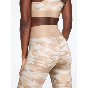 Victoria's Secret PINK legíny SEAMLESS CAMO TIGHT - Light Camouflage